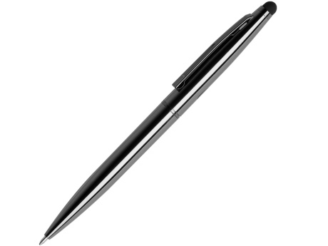 Ручка шариковая металлическая поворотная Glory со стилусом, серебристый