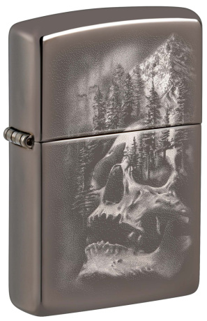 Зажигалка ZIPPO Skull Design с покрытием Black Ice® ,49141