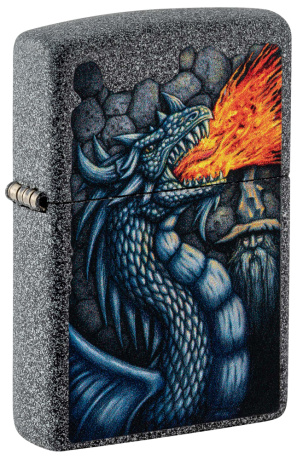 Зажигалка ZIPPO Fiery Dragon с покрытием Iron Stone ,49776