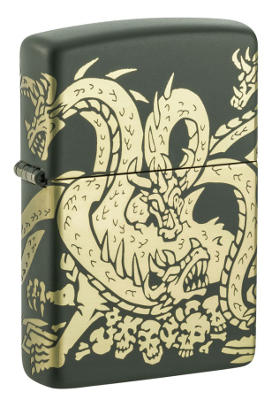 Зажигалка ZIPPO Dragon Design с покрытием Green Matte ,48907