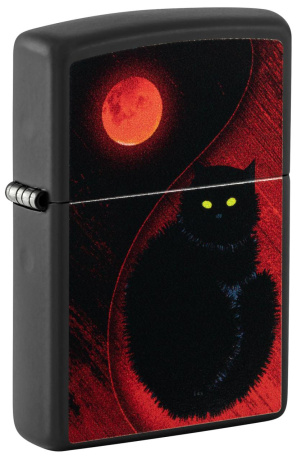 Зажигалка ZIPPO Black Cat с покрытием Black Matte ,48453