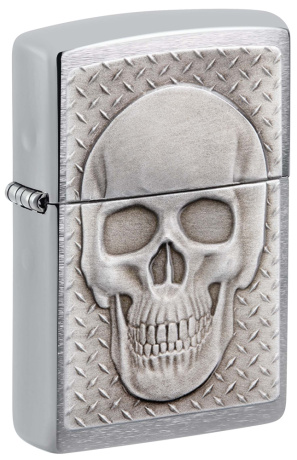 Зажигалка ZIPPO Skull Design с покрытием Brushed Chrome ,29818