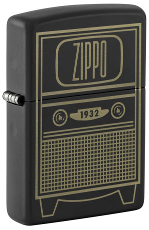 Зажигалка ZIPPO Vintage TV Design с покрытием Black Matte ,48619