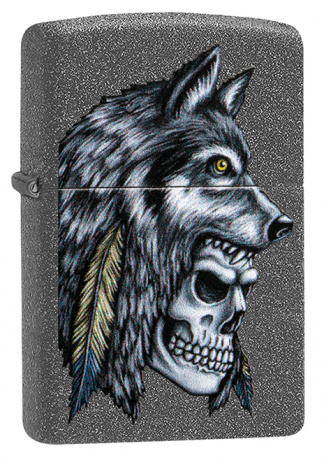 Зажигалка ZIPPO Wolf Skull с покрытием Iron Stone™ ,29863