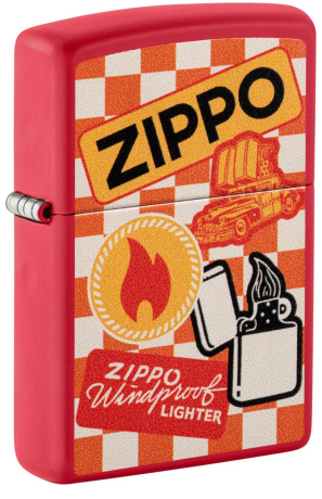 Зажигалка ZIPPO Retro Design с покрытием Red Matte ,48998