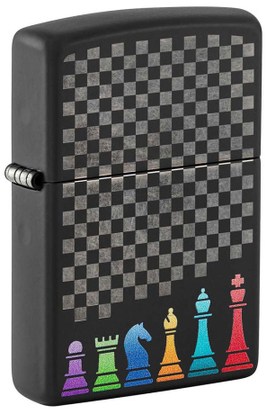 Зажигалка ZIPPO Chess Pieces с покрытием Black Matte ,48662