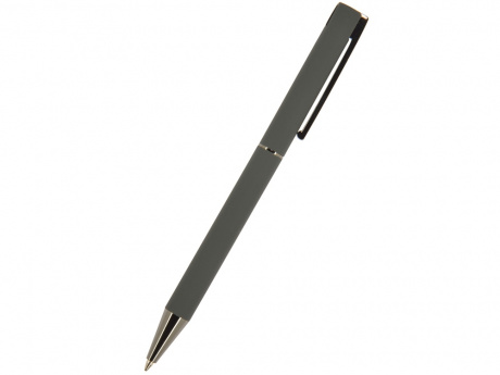 Ручка Bergamo шариковая автоматическая, черный металлический корпус, 1.0 мм, синяя