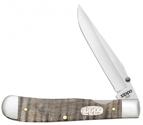Нож перочинный ZIPPO Natural Curly Maple Wood Trapperlock ,50609_207
