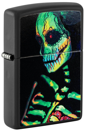 Зажигалка ZIPPO Skeleton Design с покрытием Black Light ,48761