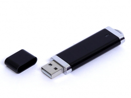 USB-флешка промо на 128 Гб прямоугольной классической формы, желтый