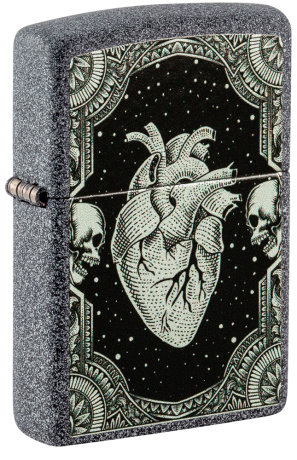 Зажигалка ZIPPO Heart Design с покрытием Iron Stone ,48720