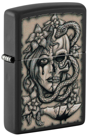 Зажигалка ZIPPO Gory Tattoo с покрытием Black Matte ,48616