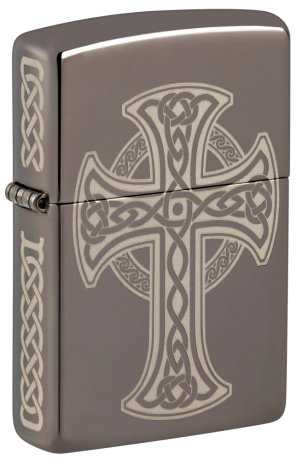 Зажигалка ZIPPO Celtic Cross Design с покрытием Black Ice® ,48614
