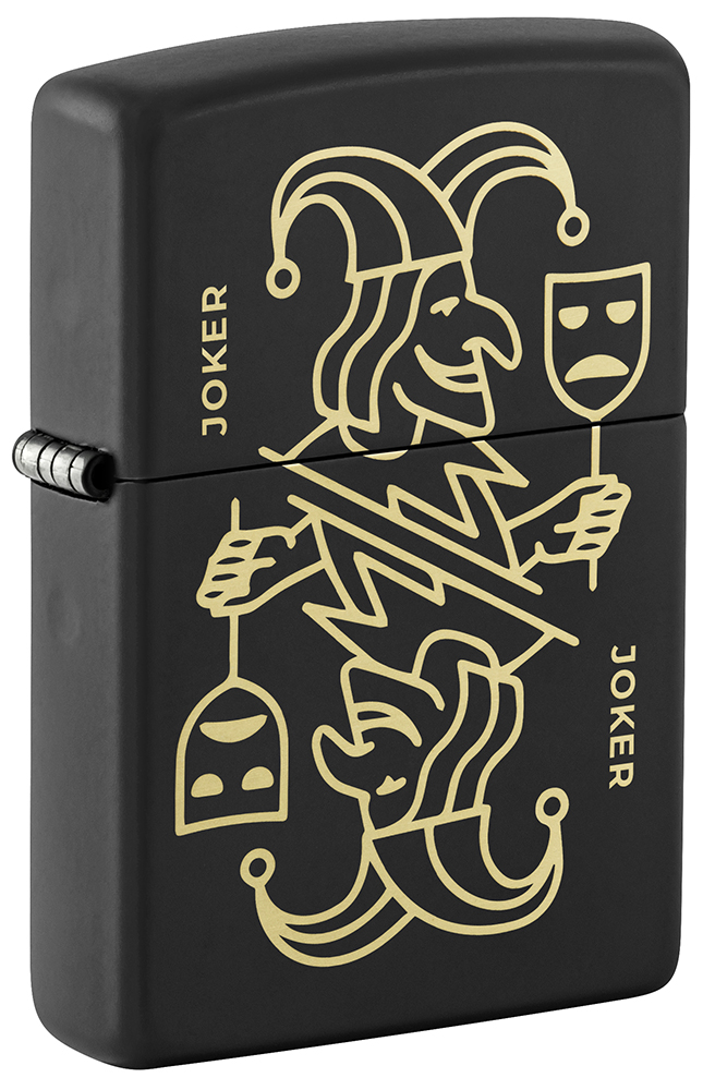 Зажигалка ZIPPO Masked Joker Design с покрытием Black Matte ,46290