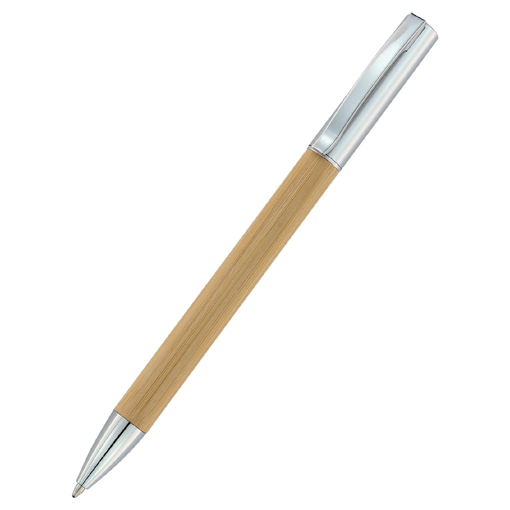 Ручка Игнасия с корпусом из бамбука, серебристый