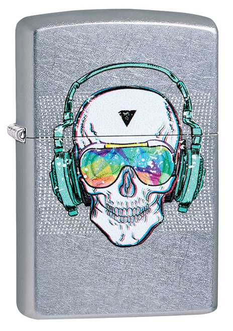 Зажигалка ZIPPO Skull Headphone с покрытием Street Chrome™ ,29855