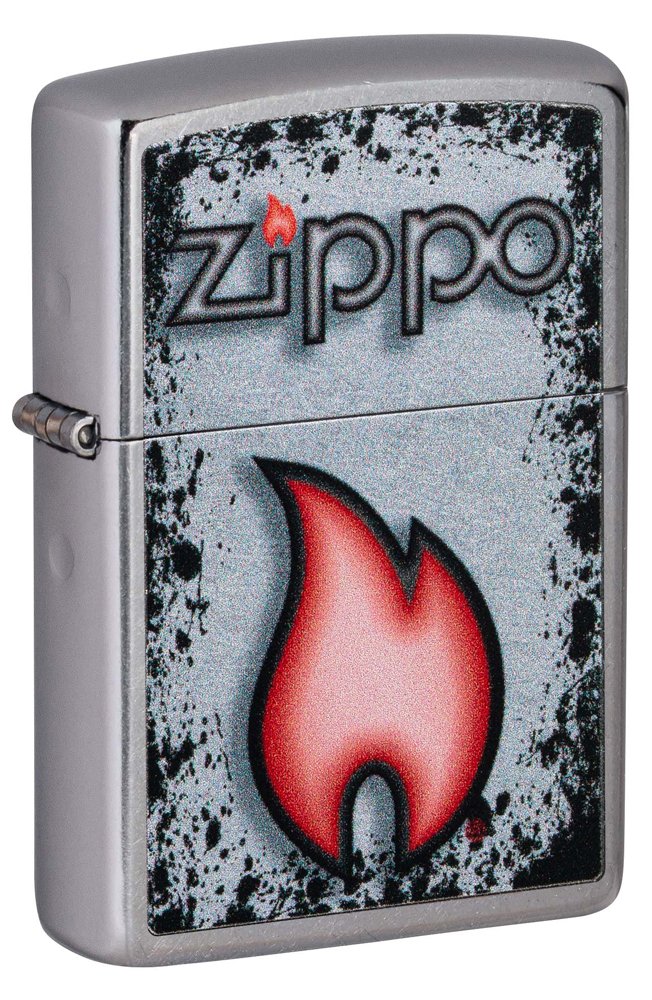 Зажигалка ZIPPO Flame Design с покрытием Street Chrome ,49576