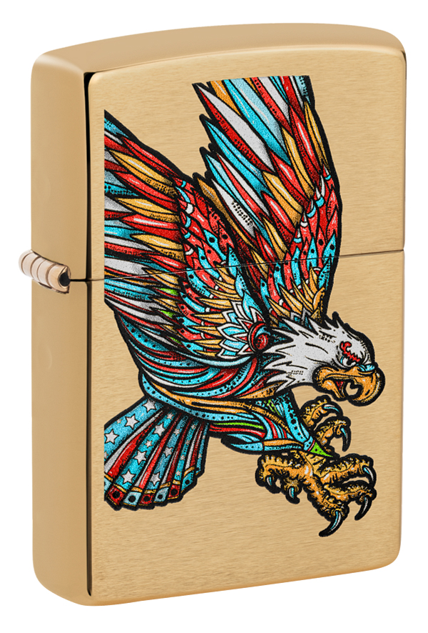 Зажигалка ZIPPO Tattoo Eagle с покрытием Brushed Brass ,49667