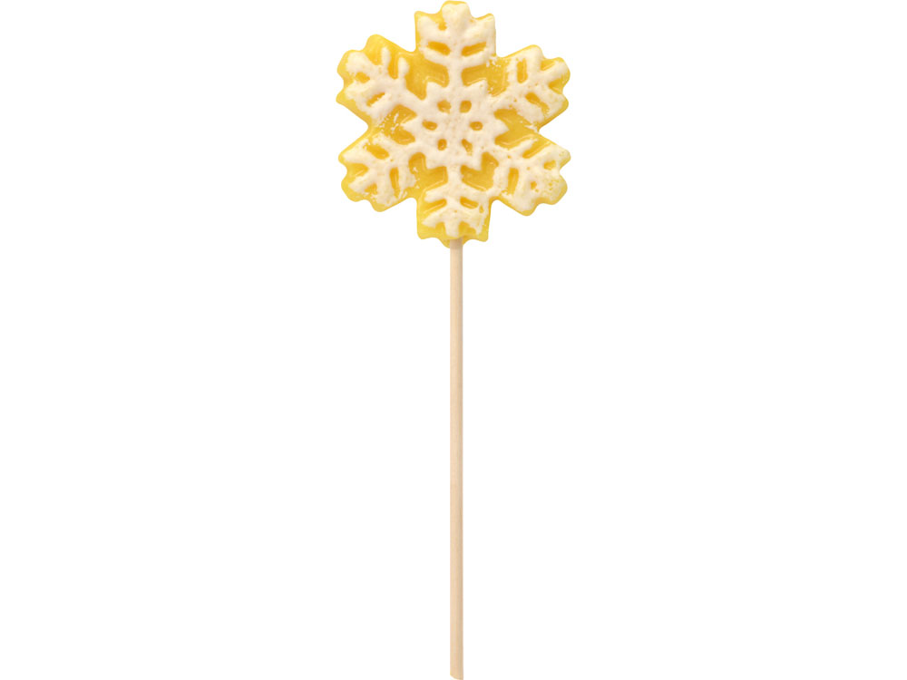 Карамель леденцовая на сахаре 3Д Снежинка, 40г, желтая