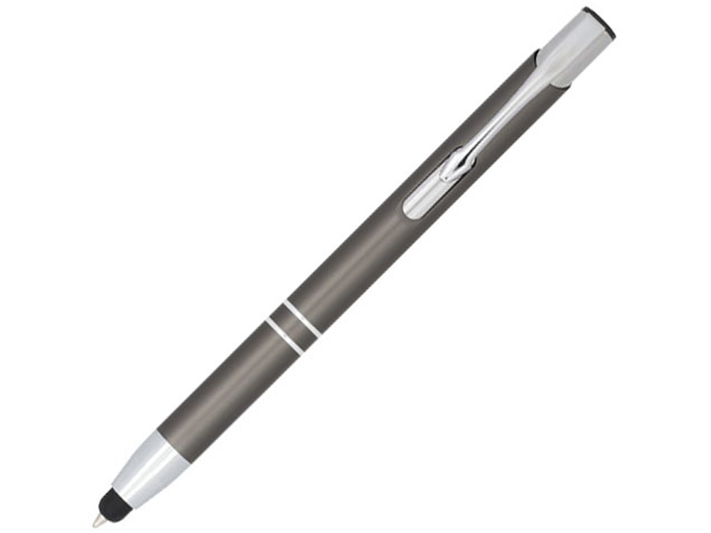 Шариковая кнопочная ручка-стилус Moneta из анодированного алюминия, лайм