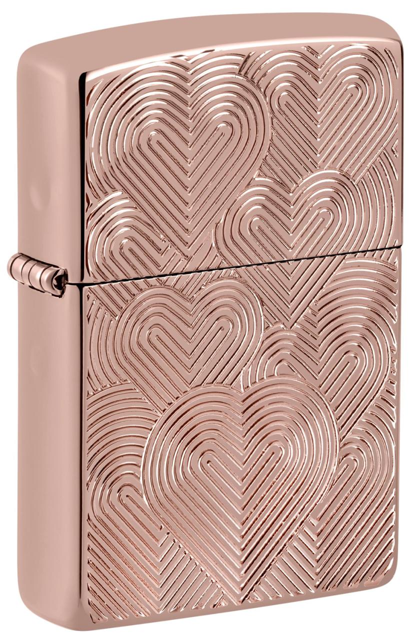 Зажигалка ZIPPO Armor® Hearts с покрытием Rose Gold ,48919