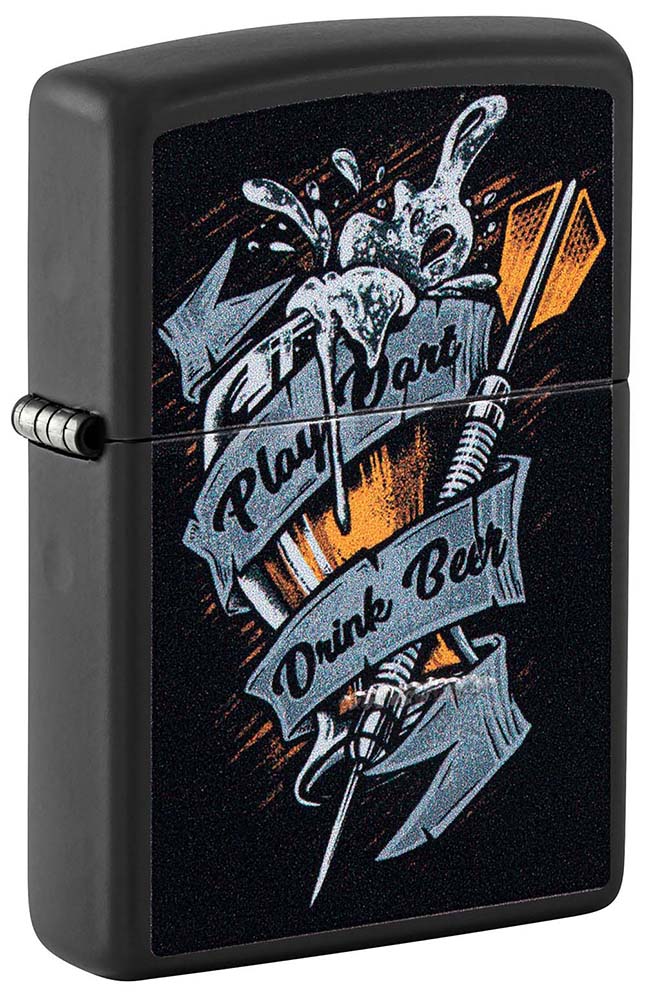 Зажигалка ZIPPO Darts с покрытием Black Matte ,48679