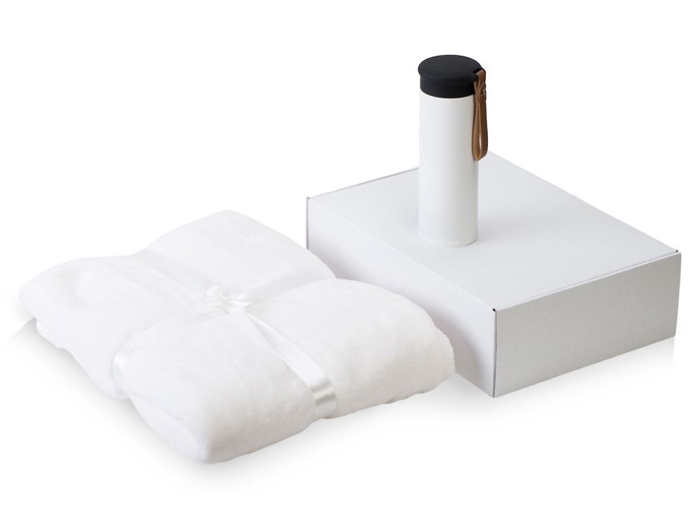 Подарочный набор с пледом, термосом Cozy hygge 2.0, черный