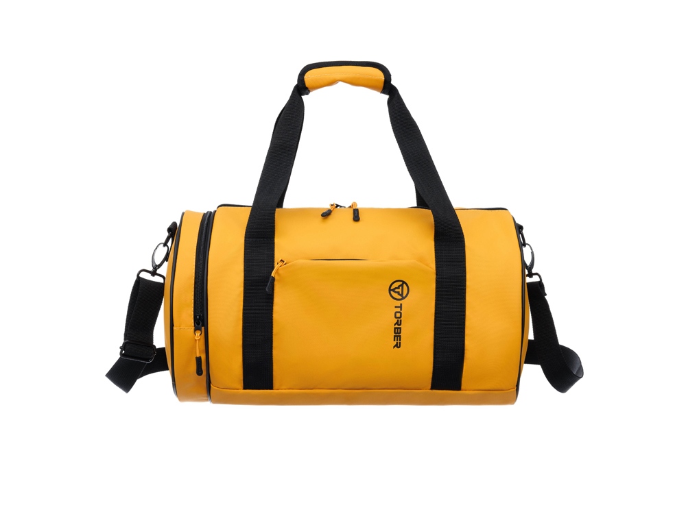 Сумка спортивная TORBER Mobi, чёрный, полиэстер 900D с PU покрытием, 45 х 25 х 25 см