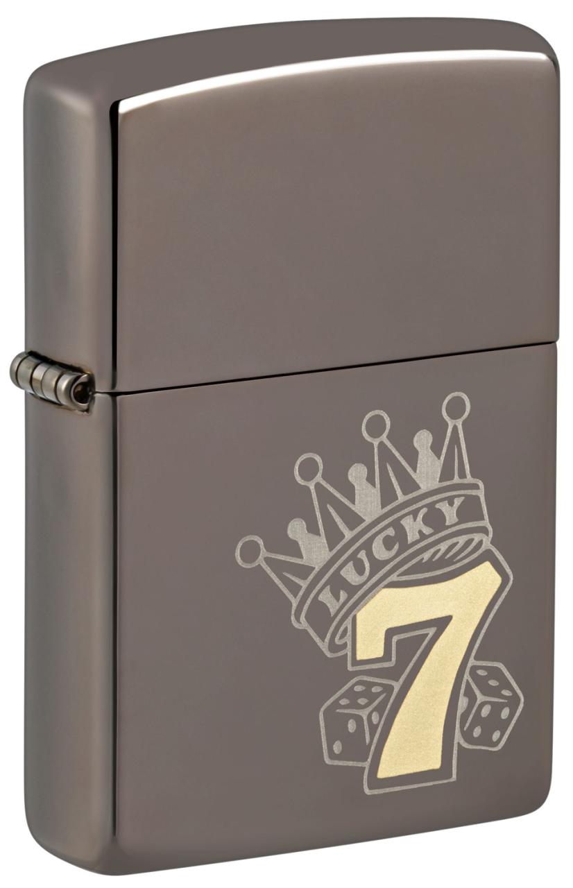 Зажигалка ZIPPO Lucky 7 Design с покрытием Black Ice® ,48913