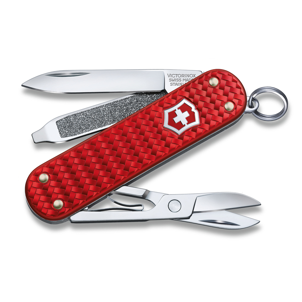 Нож-брелок VICTORINOX Classic SD Precious Alox Iconic Red ,0.6221.401G