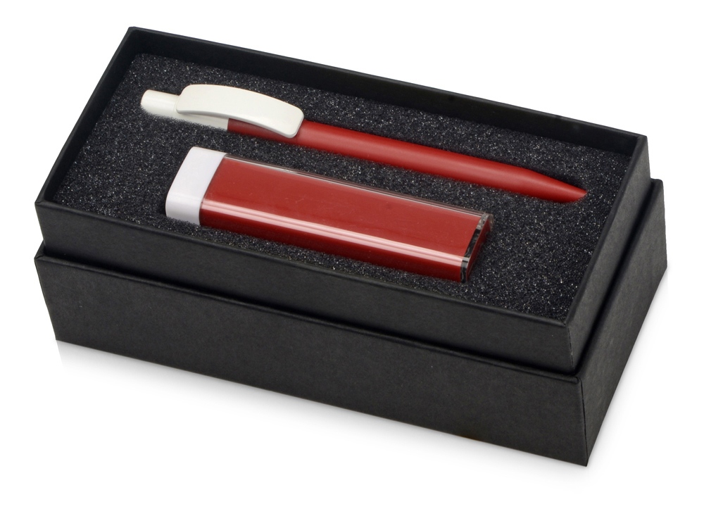 Подарочный набор White top с ручкой и зарядным устройством, красный