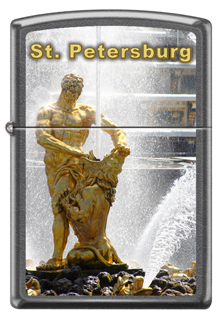 Зажигалка ZIPPO Петергоф с покрытием Gray Dusk ,28378 PETERHOF