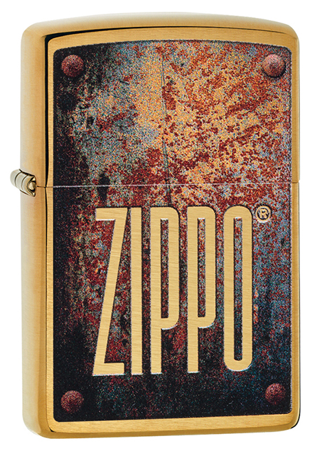 Зажигалка ZIPPO Rusty Plate с покрытием Brushed Brass ,29879