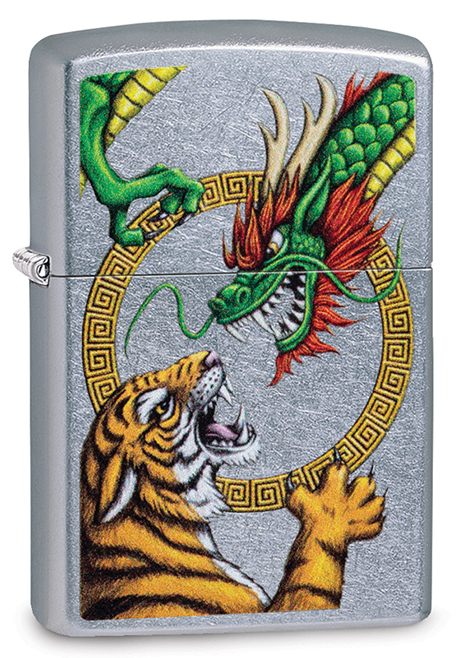 Зажигалка ZIPPO Dragon Design с покрытием Street Chrome™ ,29837