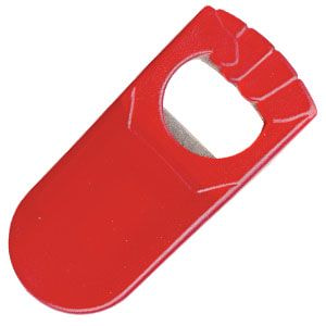 Открывалка Кулачок красная, 9,5х4,5х1,2 см; фростированный пластик/ тампопечать