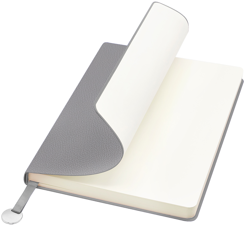 Блокнот A5 Officer в мягком переплёте с металлической биркой, серый