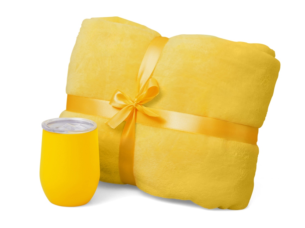 Подарочный набор Dreamy hygge 2.0 с пледом и термокружкой, черный