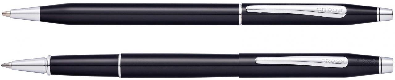 Набор Cross Classic Century Black Lacquer: шариковая ручка и ручка-роллер ,AT0088-111