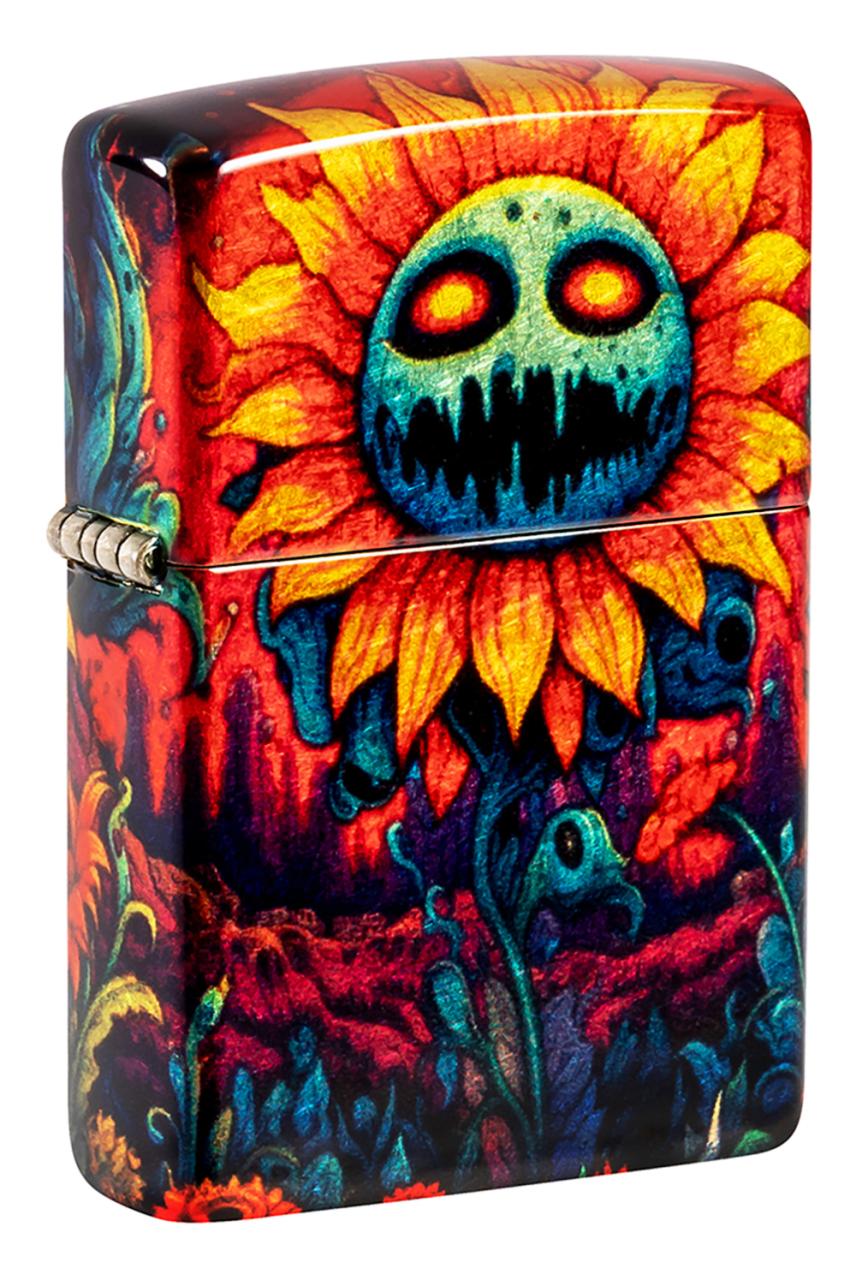 Зажигалка ZIPPO Spooky Sunflower с покрытием 540 Tumbled Brass ,46267