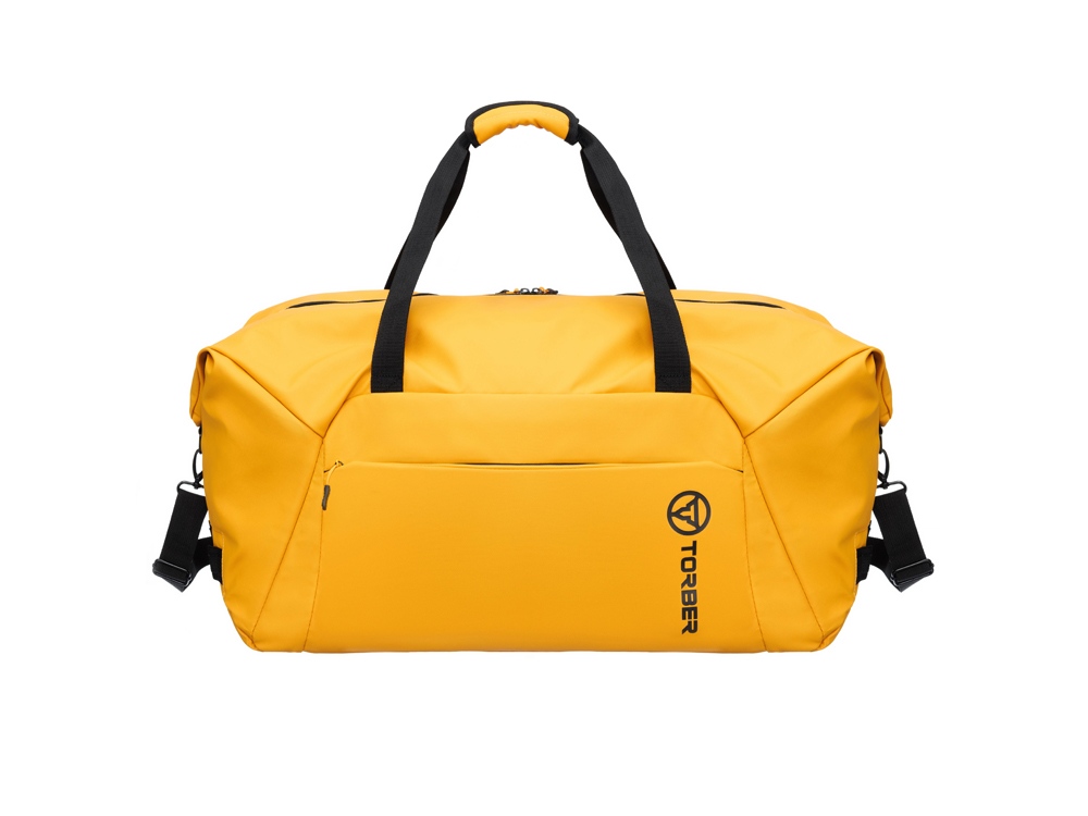 Сумка дорожная TORBER Mobi, чёрная, полиэстер 900D с PU покрытием, 65 х 37 х 34 см