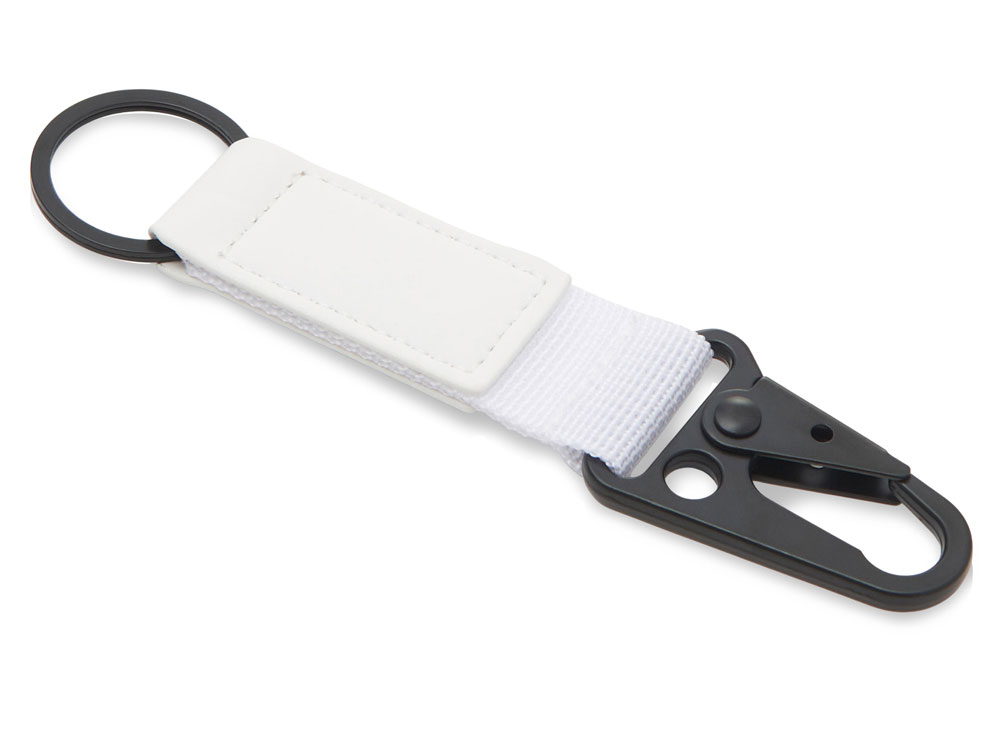 Брелок-ремувка Carabinier из ткани с вставкой из экокожи и карабином, черный