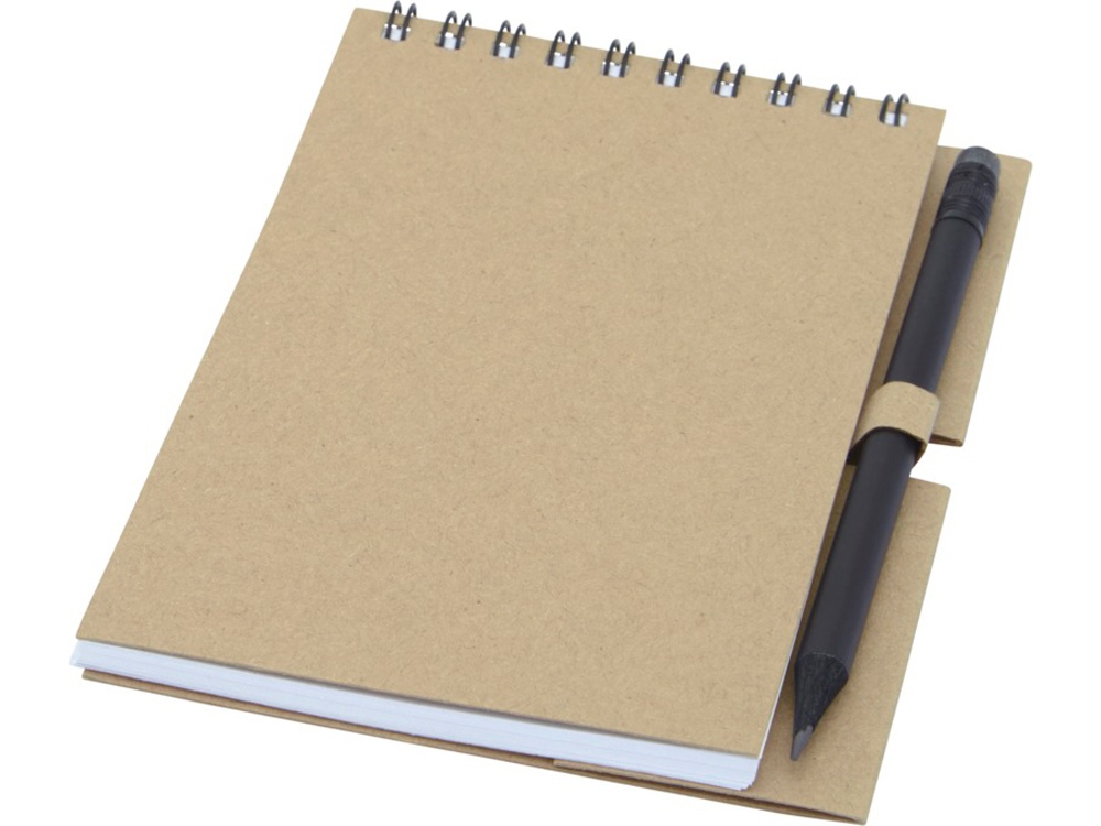 Блокнот Luciano Eco на пружине, с карандашом, маленький, зеленый