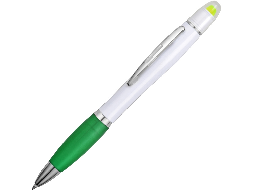 Ручка шариковая с восковым маркером белая/оранжевая