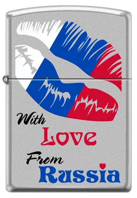 Зажигалка ZIPPO Из России с любовью ,205 WITH LOVE FROM RUSSIA