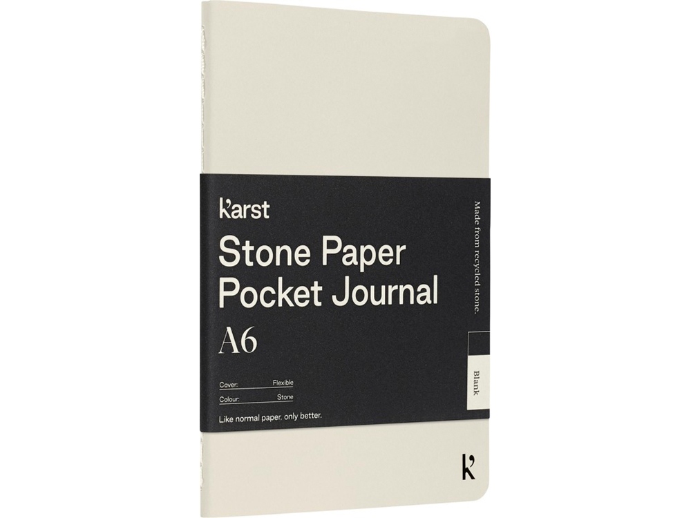 Карманная записная книжка-блокнот с мягкой обложкой Karst формата A6, листы без линования, slate gr