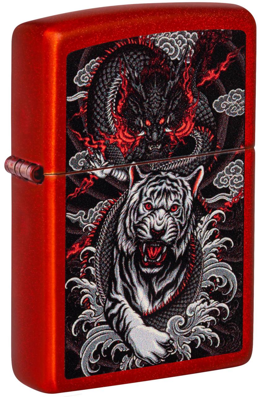 Зажигалка ZIPPO Dragon Tiger Design с покрытием Metallic Red ,48933