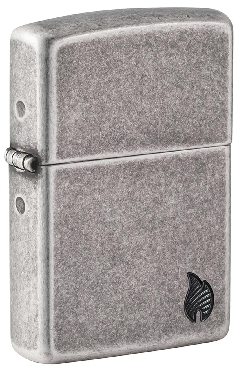 Зажигалка ZIPPO Armor® Flame c покрытием Antique Silver ,46399