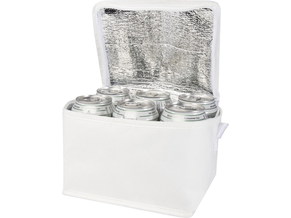 Spectrum нетканая сумка-холодильник, 4 л, на 6 банок, из переработанных материалов, сплошной черный