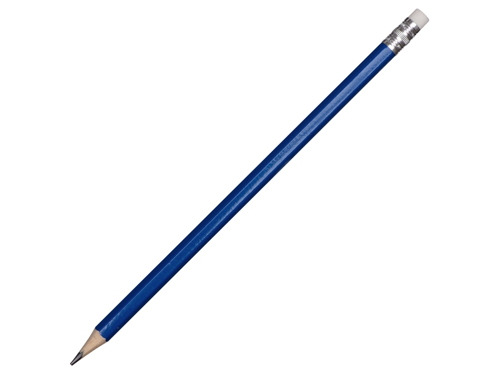 Шестигранный карандаш с ластиком Presto, серебряный