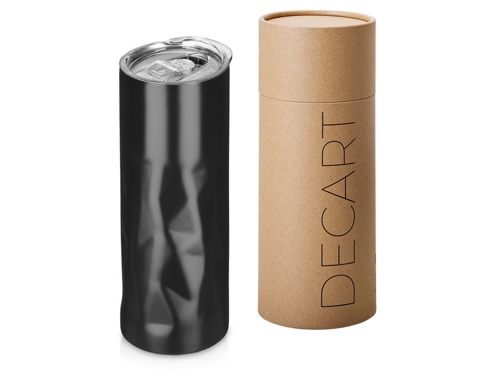 Вакуумная термокружка Decart, 450 мл, тубус, ярко-синий